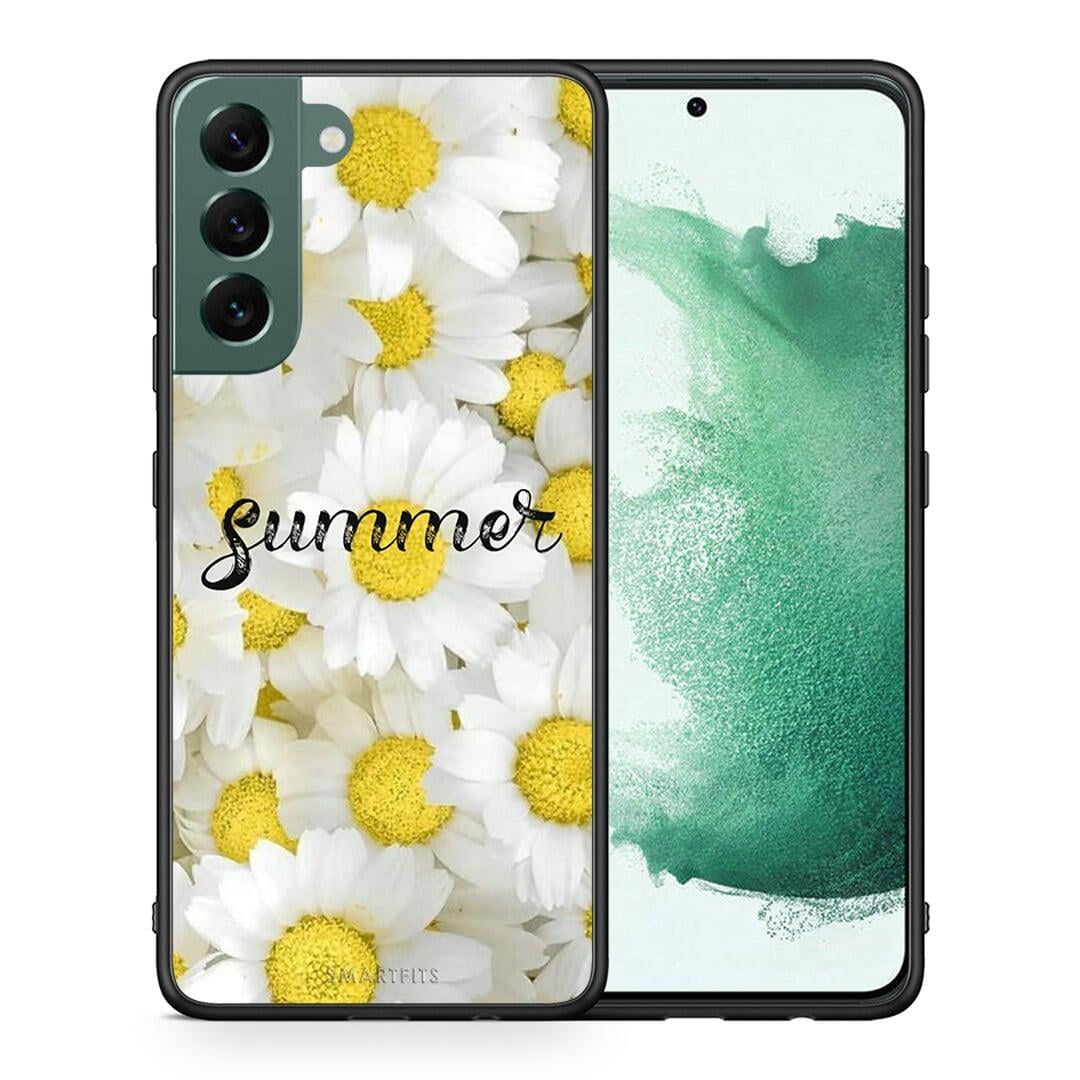 Θήκη Samsung S22 Plus Summer Daisies από τη Smartfits με σχέδιο στο πίσω μέρος και μαύρο περίβλημα | Samsung S22 Plus Summer Daisies case with colorful back and black bezels