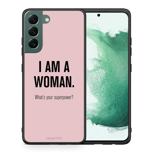 Θήκη Samsung S22 Plus Superpower Woman από τη Smartfits με σχέδιο στο πίσω μέρος και μαύρο περίβλημα | Samsung S22 Plus Superpower Woman case with colorful back and black bezels