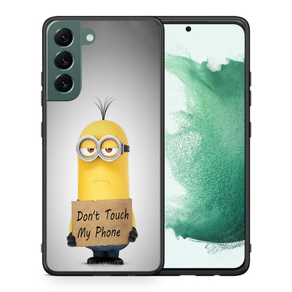 Θήκη Samsung S22 Plus Minion Text από τη Smartfits με σχέδιο στο πίσω μέρος και μαύρο περίβλημα | Samsung S22 Plus Minion Text case with colorful back and black bezels