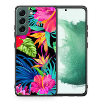 Thumbnail for Θήκη Samsung S22 Plus Tropical Flowers από τη Smartfits με σχέδιο στο πίσω μέρος και μαύρο περίβλημα | Samsung S22 Plus Tropical Flowers case with colorful back and black bezels