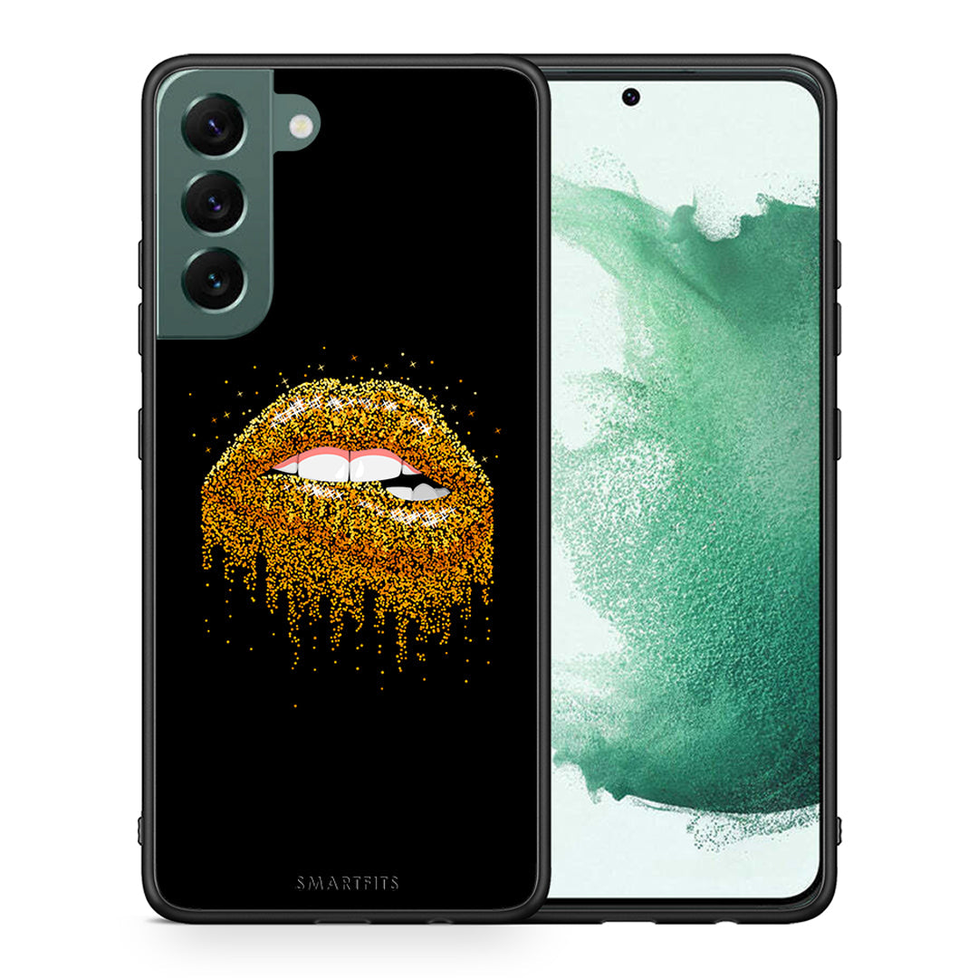 Θήκη Samsung S22 Plus Golden Valentine από τη Smartfits με σχέδιο στο πίσω μέρος και μαύρο περίβλημα | Samsung S22 Plus Golden Valentine case with colorful back and black bezels