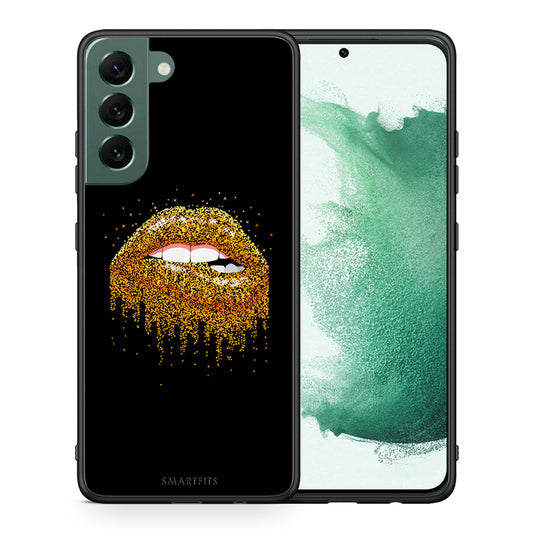 Θήκη Samsung S22 Plus Golden Valentine από τη Smartfits με σχέδιο στο πίσω μέρος και μαύρο περίβλημα | Samsung S22 Plus Golden Valentine case with colorful back and black bezels