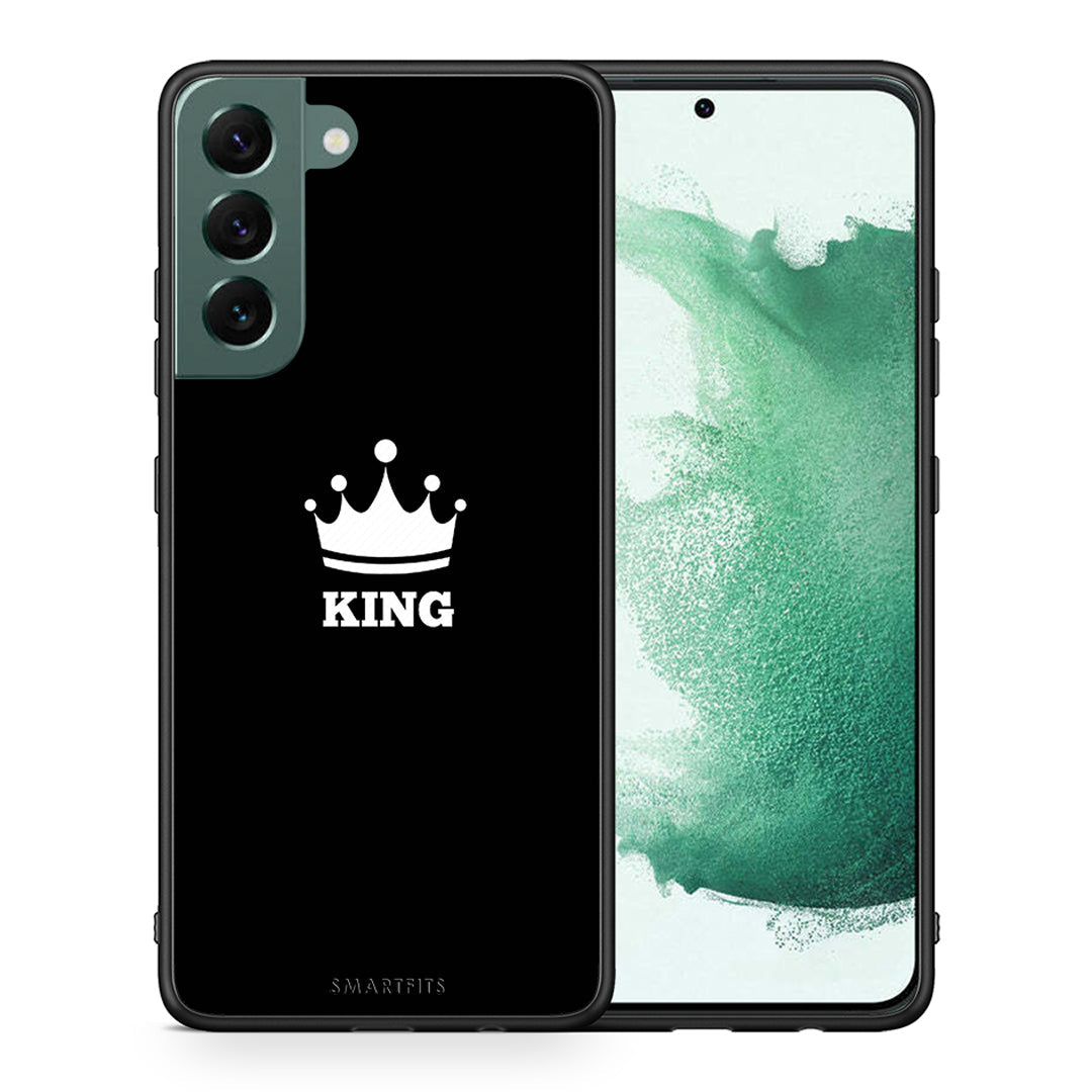 Θήκη Samsung S22 Plus King Valentine από τη Smartfits με σχέδιο στο πίσω μέρος και μαύρο περίβλημα | Samsung S22 Plus King Valentine case with colorful back and black bezels