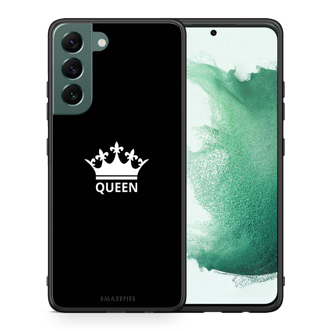 Θήκη Samsung S22 Plus Queen Valentine από τη Smartfits με σχέδιο στο πίσω μέρος και μαύρο περίβλημα | Samsung S22 Plus Queen Valentine case with colorful back and black bezels