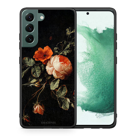 Θήκη Samsung S22 Plus Vintage Roses από τη Smartfits με σχέδιο στο πίσω μέρος και μαύρο περίβλημα | Samsung S22 Plus Vintage Roses case with colorful back and black bezels