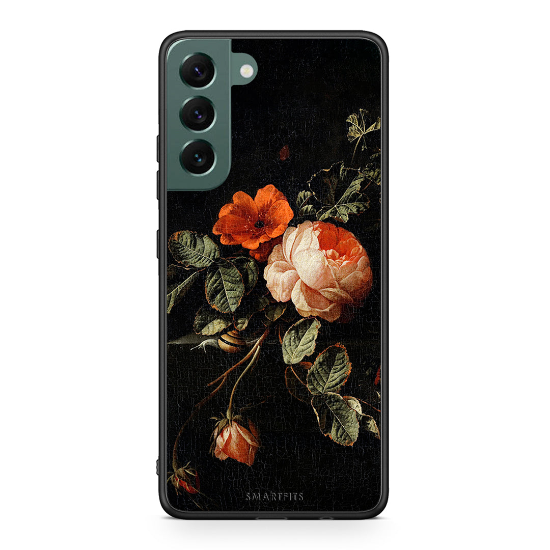 Samsung S22 Plus Vintage Roses θήκη από τη Smartfits με σχέδιο στο πίσω μέρος και μαύρο περίβλημα | Smartphone case with colorful back and black bezels by Smartfits