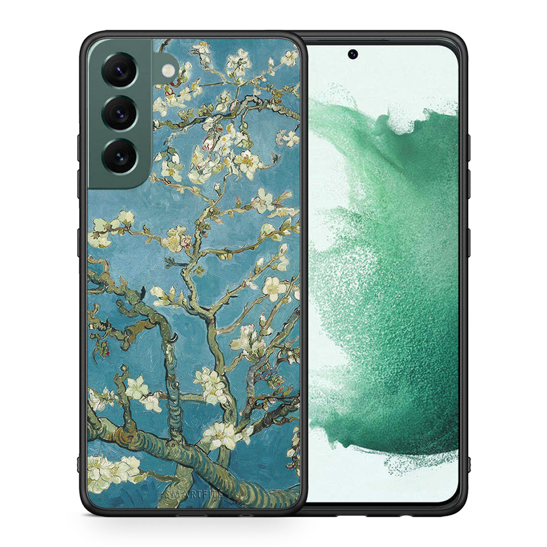 Θήκη Samsung S22 Plus White Blossoms από τη Smartfits με σχέδιο στο πίσω μέρος και μαύρο περίβλημα | Samsung S22 Plus White Blossoms case with colorful back and black bezels