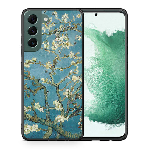 Θήκη Samsung S22 Plus White Blossoms από τη Smartfits με σχέδιο στο πίσω μέρος και μαύρο περίβλημα | Samsung S22 Plus White Blossoms case with colorful back and black bezels