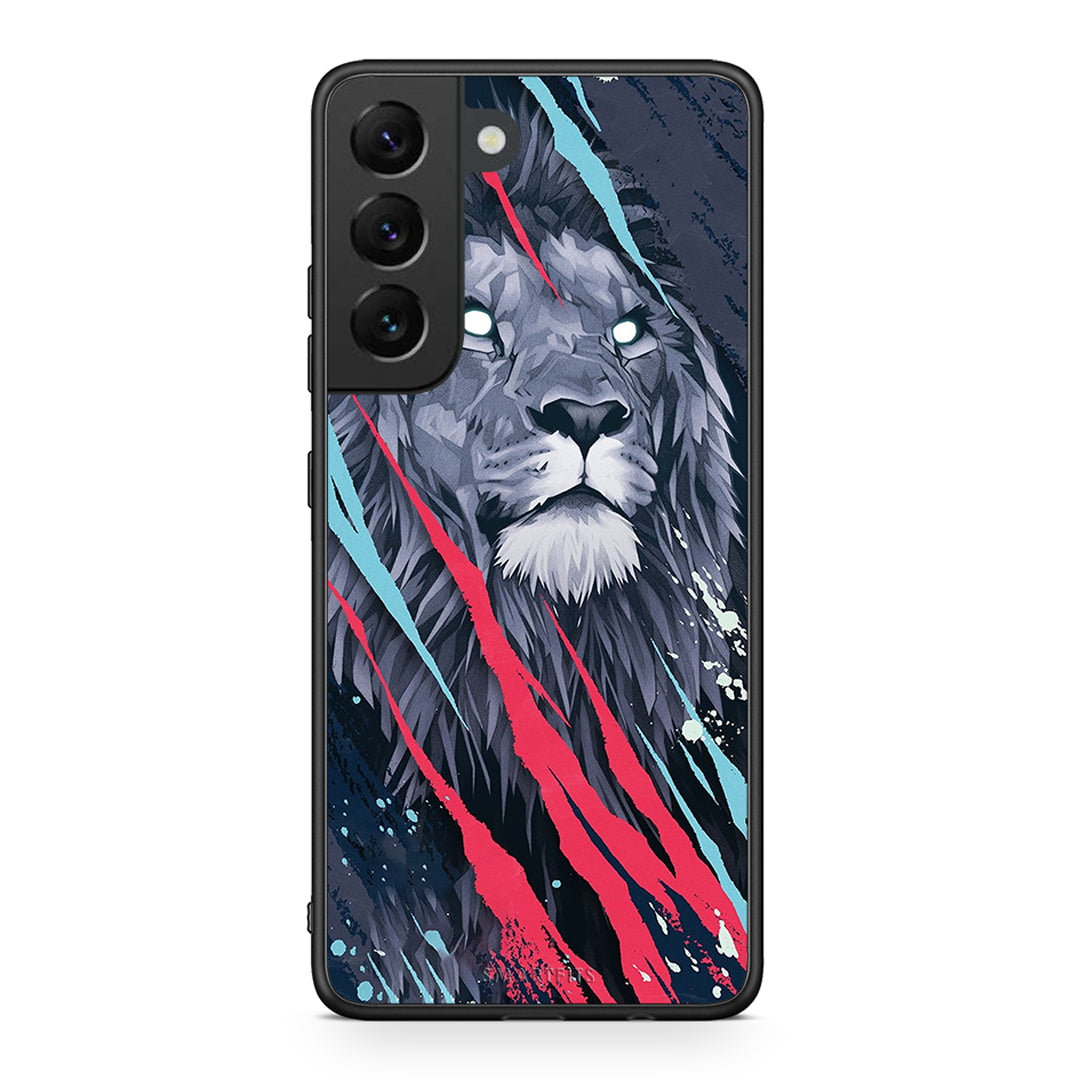 4 - Samsung S22 Lion Designer PopArt case, cover, bumper