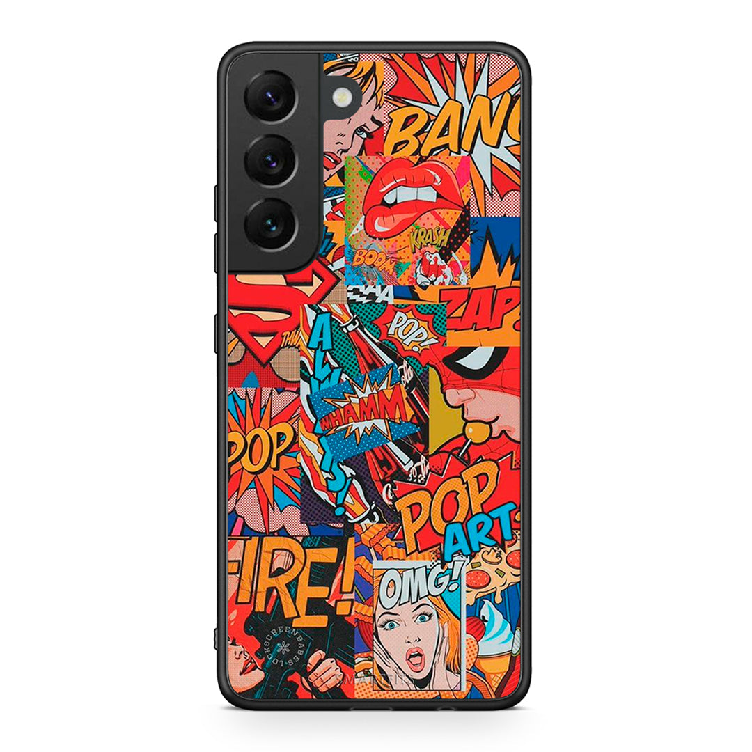 Samsung S22 PopArt OMG θήκη από τη Smartfits με σχέδιο στο πίσω μέρος και μαύρο περίβλημα | Smartphone case with colorful back and black bezels by Smartfits