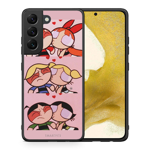 Θήκη Αγίου Βαλεντίνου Samsung S22 Puff Love από τη Smartfits με σχέδιο στο πίσω μέρος και μαύρο περίβλημα | Samsung S22 Puff Love case with colorful back and black bezels