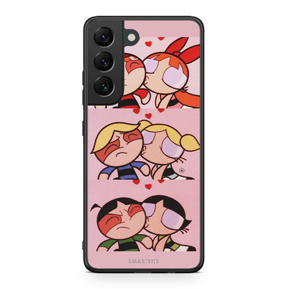Samsung S22 Puff Love Θήκη Αγίου Βαλεντίνου από τη Smartfits με σχέδιο στο πίσω μέρος και μαύρο περίβλημα | Smartphone case with colorful back and black bezels by Smartfits