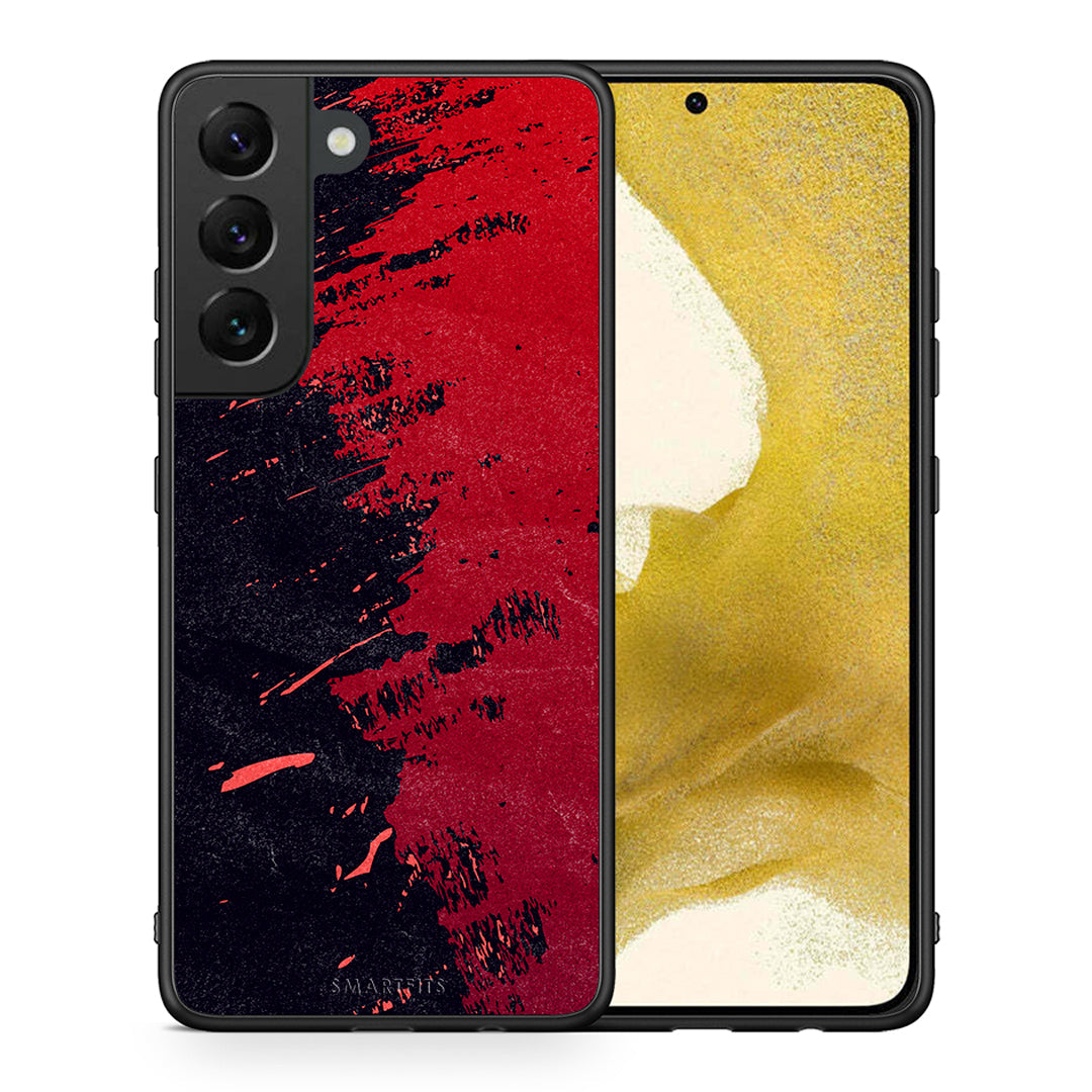 Θήκη Αγίου Βαλεντίνου Samsung S22 Red Paint από τη Smartfits με σχέδιο στο πίσω μέρος και μαύρο περίβλημα | Samsung S22 Red Paint case with colorful back and black bezels