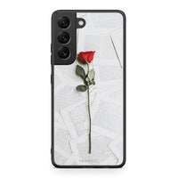 Thumbnail for Samsung S22 Red Rose θήκη από τη Smartfits με σχέδιο στο πίσω μέρος και μαύρο περίβλημα | Smartphone case with colorful back and black bezels by Smartfits