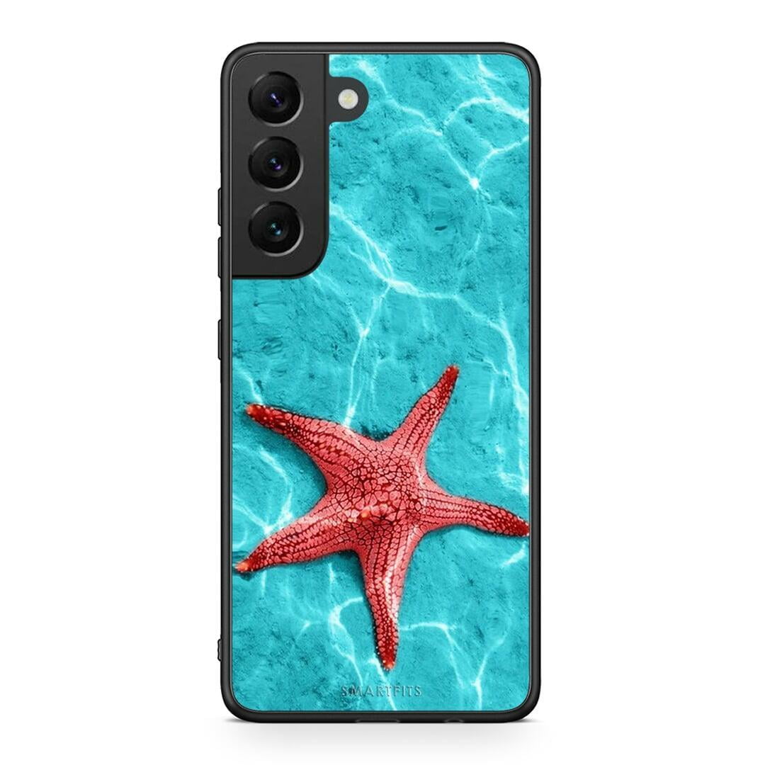 Samsung S22 Red Starfish Θήκη από τη Smartfits με σχέδιο στο πίσω μέρος και μαύρο περίβλημα | Smartphone case with colorful back and black bezels by Smartfits