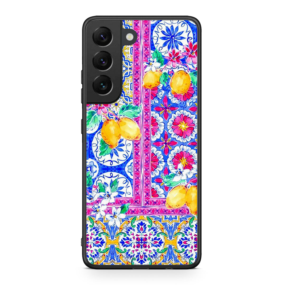 Samsung S22 Retro Spring θήκη από τη Smartfits με σχέδιο στο πίσω μέρος και μαύρο περίβλημα | Smartphone case with colorful back and black bezels by Smartfits
