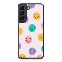 Thumbnail for Samsung S22 Smiley Faces θήκη από τη Smartfits με σχέδιο στο πίσω μέρος και μαύρο περίβλημα | Smartphone case with colorful back and black bezels by Smartfits