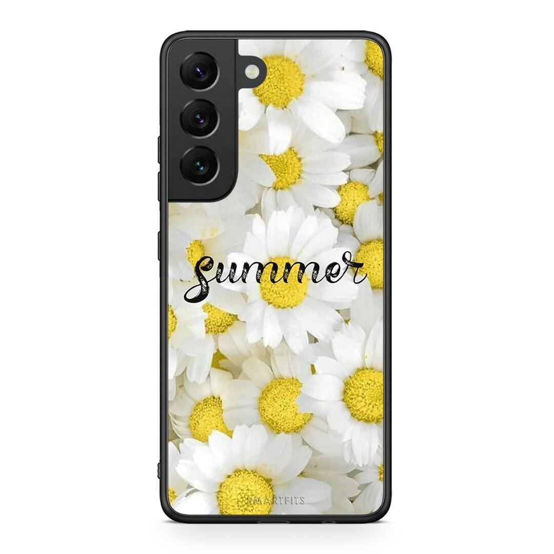 Samsung S22 Summer Daisies Θήκη από τη Smartfits με σχέδιο στο πίσω μέρος και μαύρο περίβλημα | Smartphone case with colorful back and black bezels by Smartfits