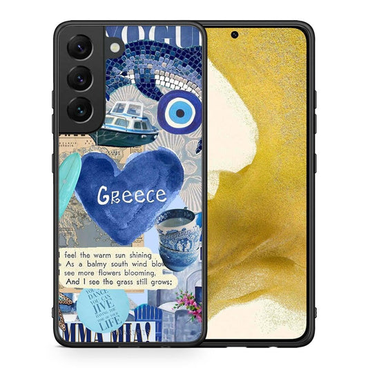 Θήκη Samsung S22 Summer In Greece από τη Smartfits με σχέδιο στο πίσω μέρος και μαύρο περίβλημα | Samsung S22 Summer In Greece case with colorful back and black bezels