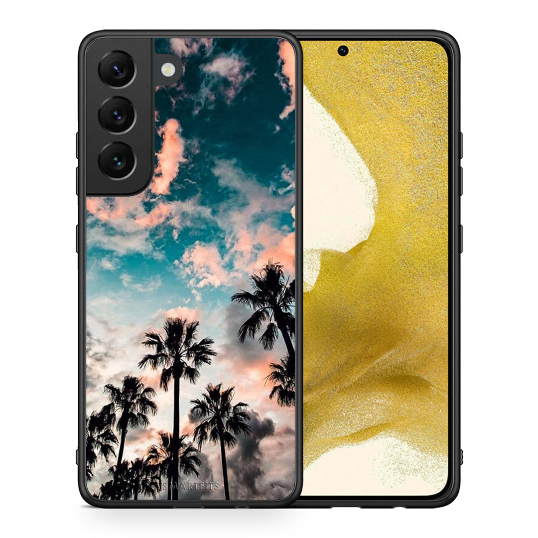 Θήκη Samsung S22 Sky Summer από τη Smartfits με σχέδιο στο πίσω μέρος και μαύρο περίβλημα | Samsung S22 Sky Summer case with colorful back and black bezels