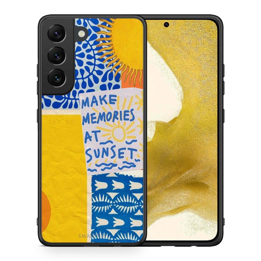 Θήκη Samsung S22 Sunset Memories από τη Smartfits με σχέδιο στο πίσω μέρος και μαύρο περίβλημα | Samsung S22 Sunset Memories case with colorful back and black bezels