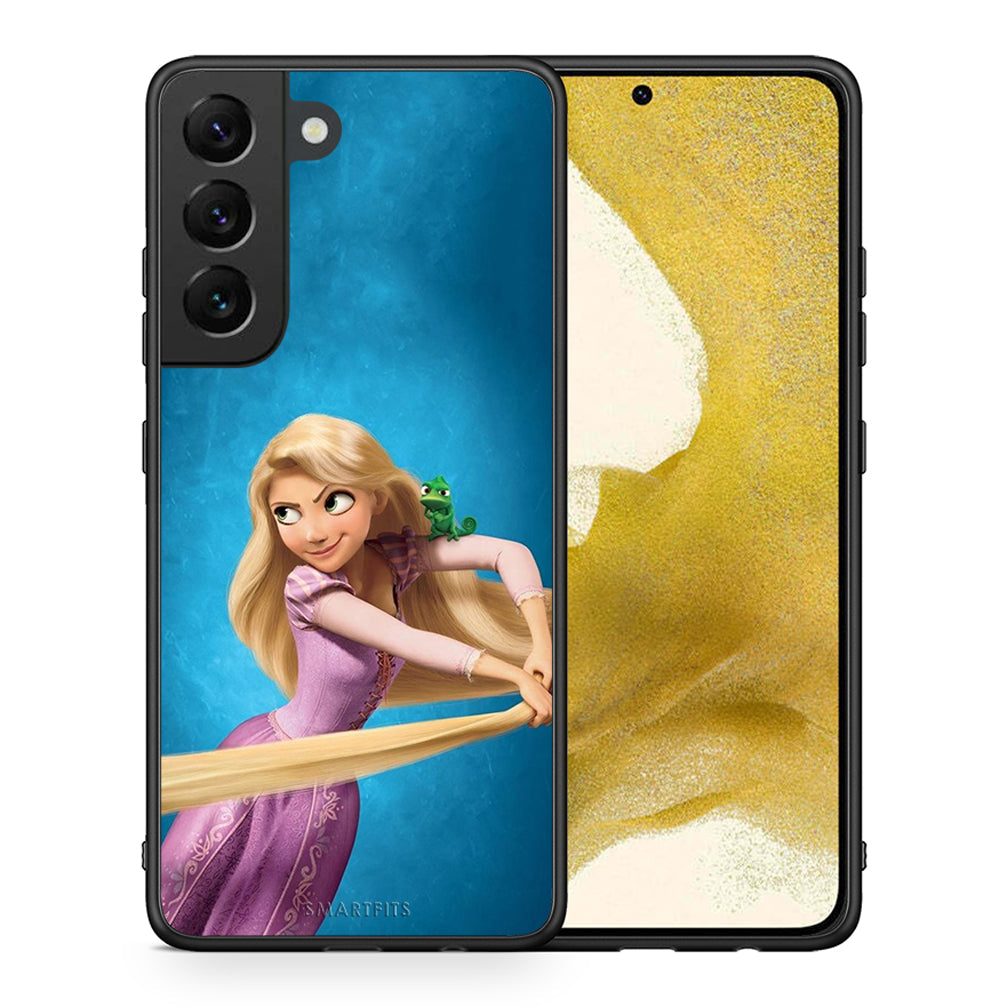 Θήκη Αγίου Βαλεντίνου Samsung S22 Tangled 2 από τη Smartfits με σχέδιο στο πίσω μέρος και μαύρο περίβλημα | Samsung S22 Tangled 2 case with colorful back and black bezels