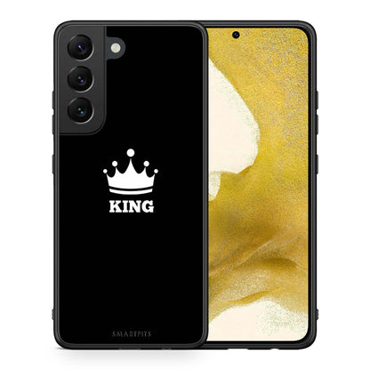 Θήκη Samsung S22 King Valentine από τη Smartfits με σχέδιο στο πίσω μέρος και μαύρο περίβλημα | Samsung S22 King Valentine case with colorful back and black bezels