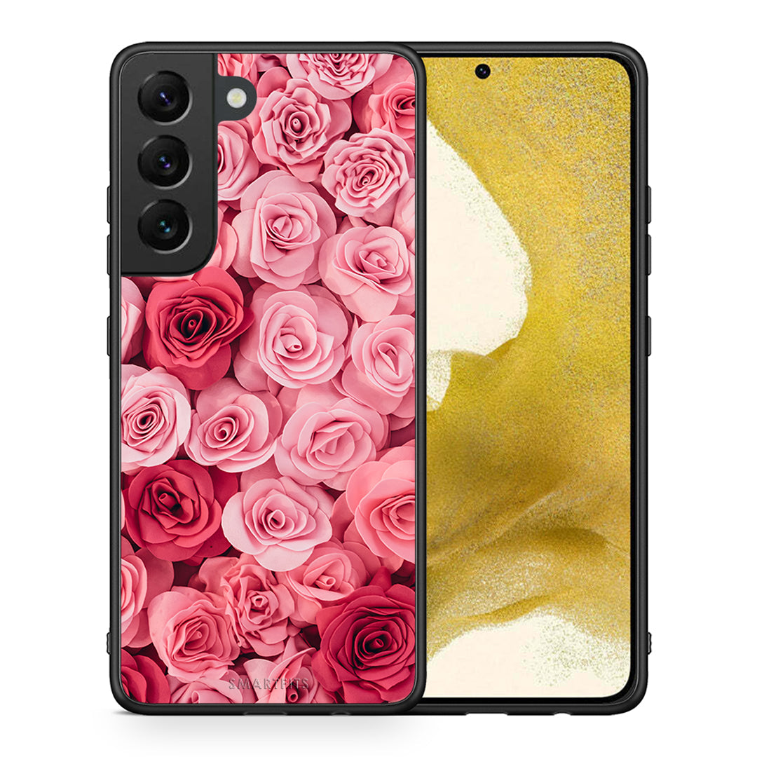 Θήκη Samsung S22 RoseGarden Valentine από τη Smartfits με σχέδιο στο πίσω μέρος και μαύρο περίβλημα | Samsung S22 RoseGarden Valentine case with colorful back and black bezels