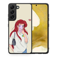 Thumbnail for Θήκη Samsung S22 Walking Mermaid από τη Smartfits με σχέδιο στο πίσω μέρος και μαύρο περίβλημα | Samsung S22 Walking Mermaid case with colorful back and black bezels
