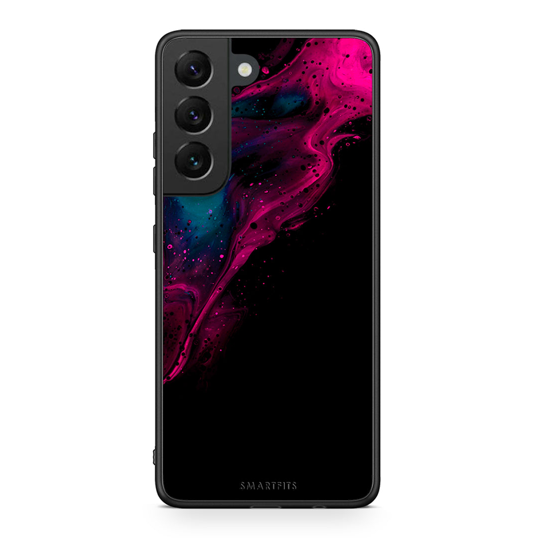 4 - Samsung S22 Pink Black Watercolor case, cover, bumper