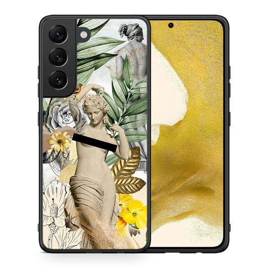 Θήκη Samsung S22 Woman Statue από τη Smartfits με σχέδιο στο πίσω μέρος και μαύρο περίβλημα | Samsung S22 Woman Statue case with colorful back and black bezels