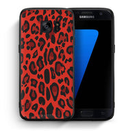 Thumbnail for Θήκη Samsung S7 Red Leopard Animal από τη Smartfits με σχέδιο στο πίσω μέρος και μαύρο περίβλημα | Samsung S7 Red Leopard Animal case with colorful back and black bezels