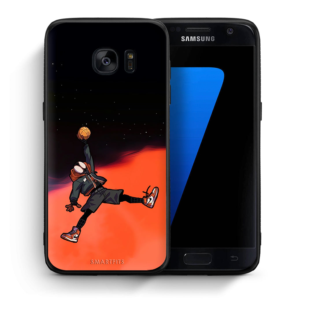 Θήκη Samsung S7 Basketball Hero από τη Smartfits με σχέδιο στο πίσω μέρος και μαύρο περίβλημα | Samsung S7 Basketball Hero case with colorful back and black bezels