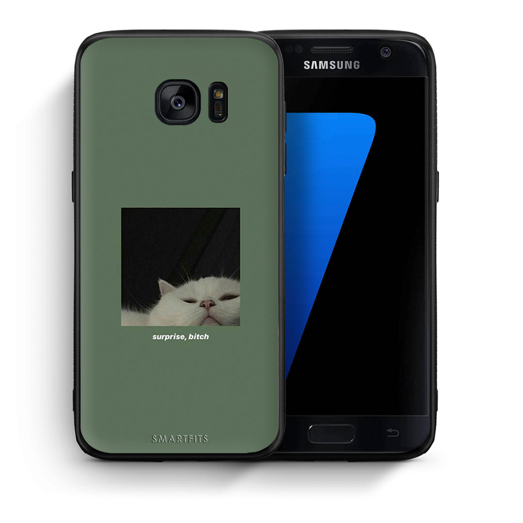 Θήκη Samsung S7 Bitch Surprise από τη Smartfits με σχέδιο στο πίσω μέρος και μαύρο περίβλημα | Samsung S7 Bitch Surprise case with colorful back and black bezels