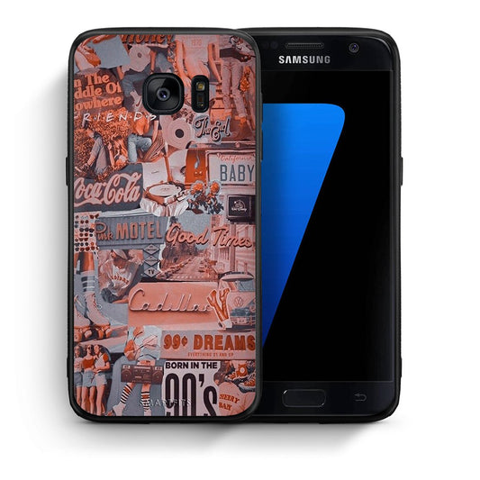 Θήκη Samsung S7 Born In 90s από τη Smartfits με σχέδιο στο πίσω μέρος και μαύρο περίβλημα | Samsung S7 Born In 90s case with colorful back and black bezels