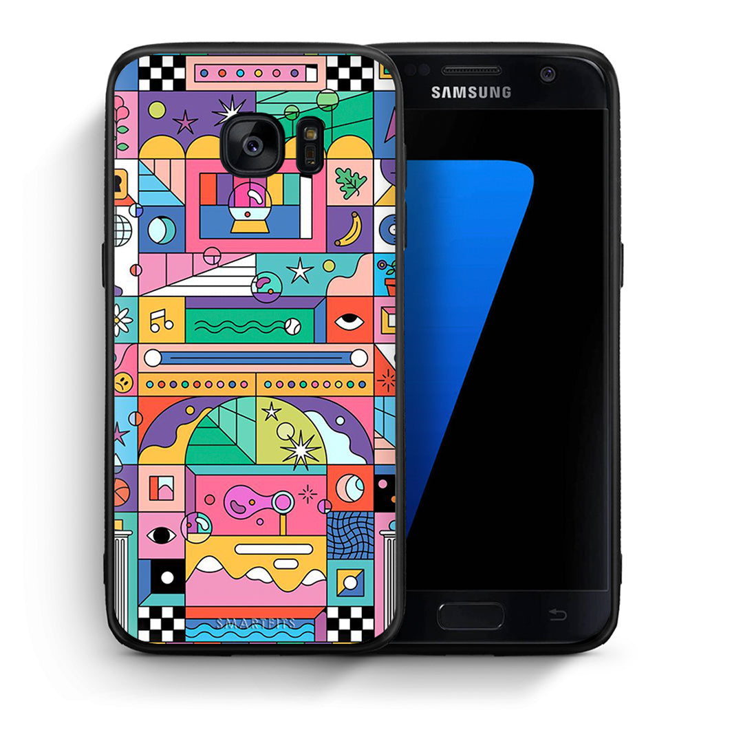 Θήκη Samsung S7 Bubbles Soap από τη Smartfits με σχέδιο στο πίσω μέρος και μαύρο περίβλημα | Samsung S7 Bubbles Soap case with colorful back and black bezels