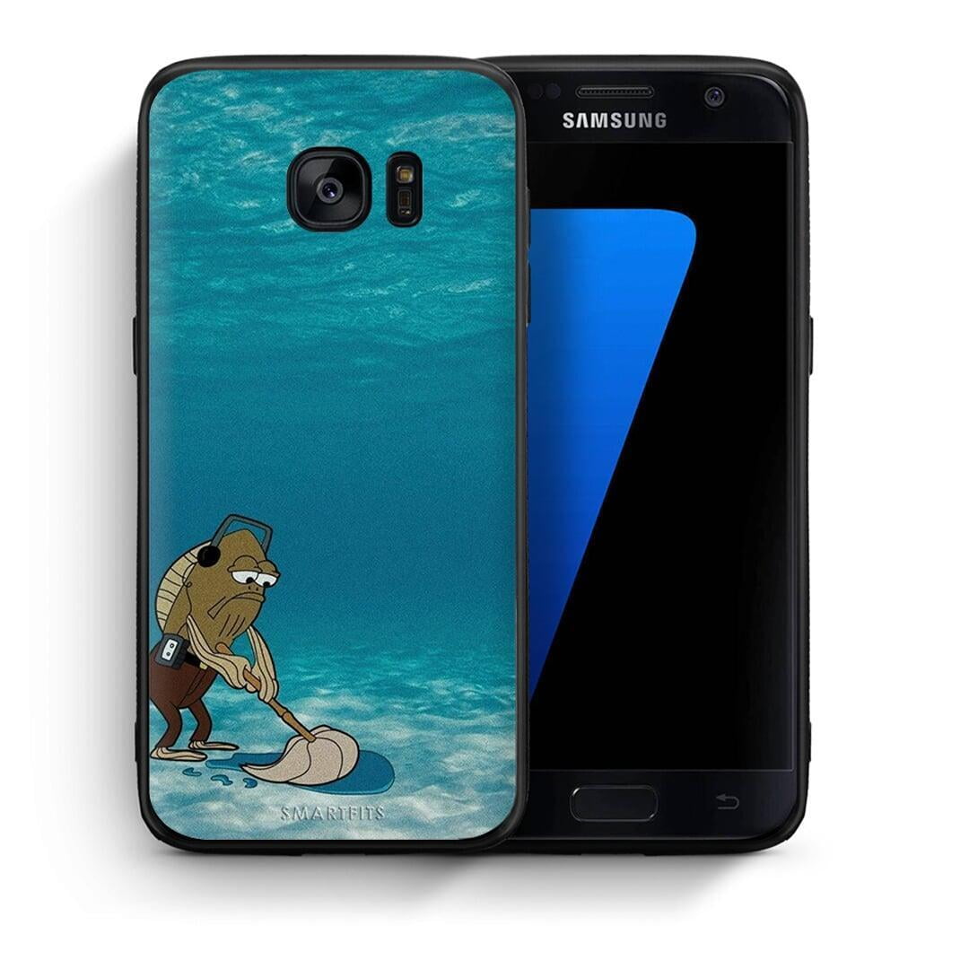 Θήκη Samsung S7 Clean The Ocean από τη Smartfits με σχέδιο στο πίσω μέρος και μαύρο περίβλημα | Samsung S7 Clean The Ocean case with colorful back and black bezels