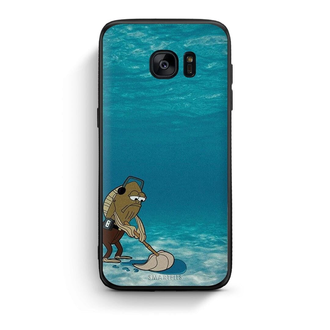 samsung s7 Clean The Ocean Θήκη από τη Smartfits με σχέδιο στο πίσω μέρος και μαύρο περίβλημα | Smartphone case with colorful back and black bezels by Smartfits