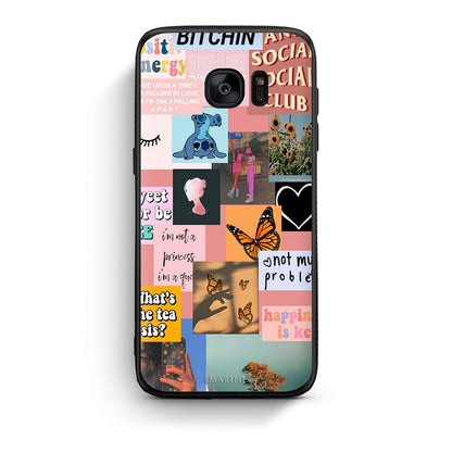 samsung s7 Collage Bitchin Θήκη Αγίου Βαλεντίνου από τη Smartfits με σχέδιο στο πίσω μέρος και μαύρο περίβλημα | Smartphone case with colorful back and black bezels by Smartfits