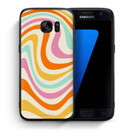 Thumbnail for Θήκη Samsung S7 Colourful Waves από τη Smartfits με σχέδιο στο πίσω μέρος και μαύρο περίβλημα | Samsung S7 Colourful Waves case with colorful back and black bezels