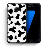 Thumbnail for Θήκη Samsung S7 Cow Print από τη Smartfits με σχέδιο στο πίσω μέρος και μαύρο περίβλημα | Samsung S7 Cow Print case with colorful back and black bezels
