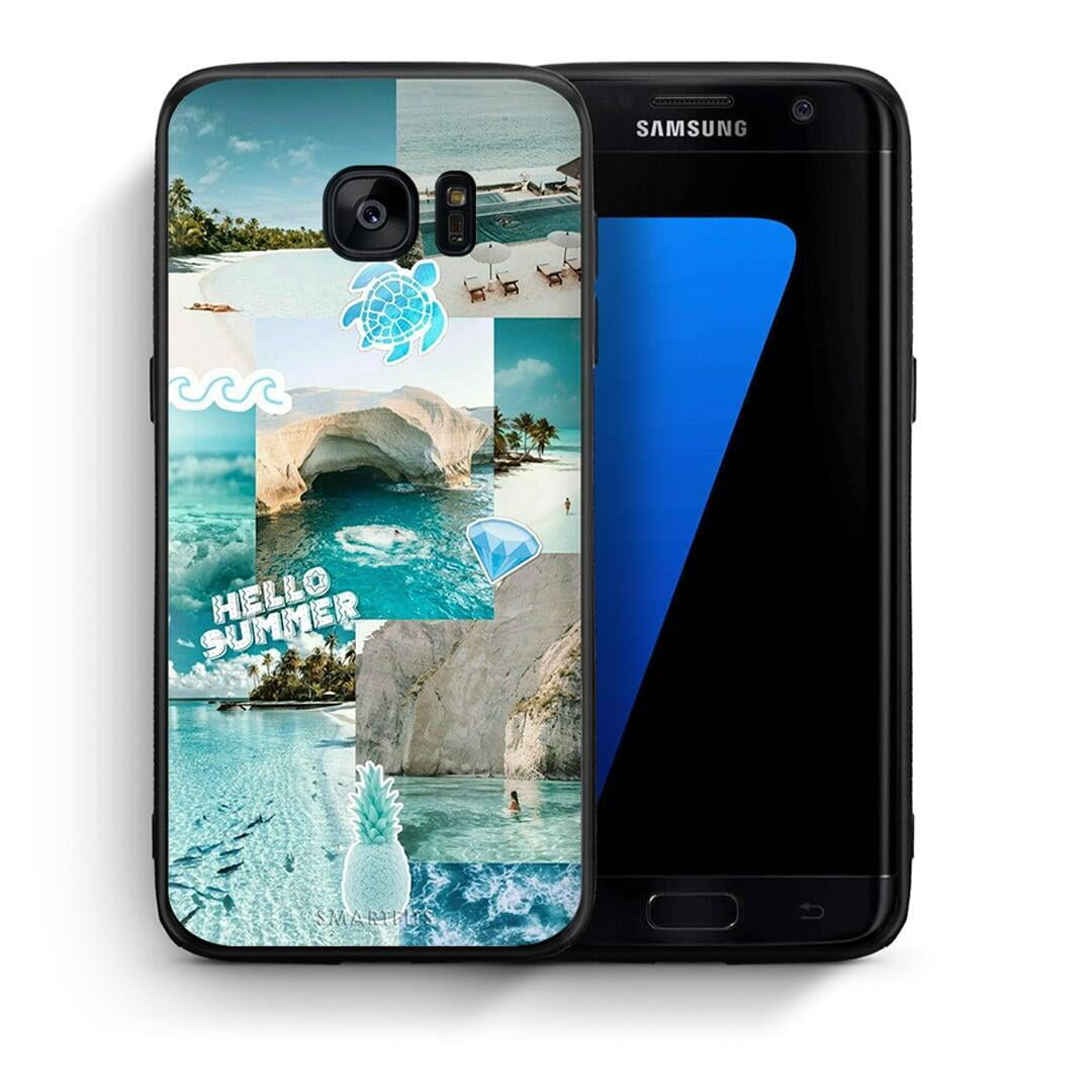 Θήκη Samsung S7 Edge Aesthetic Summer από τη Smartfits με σχέδιο στο πίσω μέρος και μαύρο περίβλημα | Samsung S7 Edge Aesthetic Summer case with colorful back and black bezels