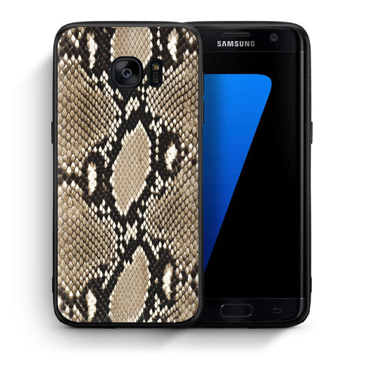 Θήκη Samsung S7 Edge Fashion Snake Animal από τη Smartfits με σχέδιο στο πίσω μέρος και μαύρο περίβλημα | Samsung S7 Edge Fashion Snake Animal case with colorful back and black bezels