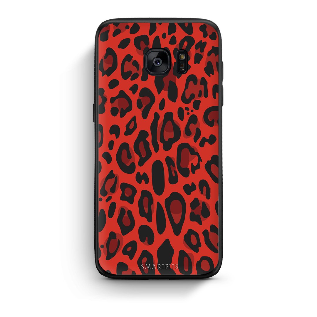 4 - samsung galaxy s7 edge Red Leopard Animal case, cover, bumper
