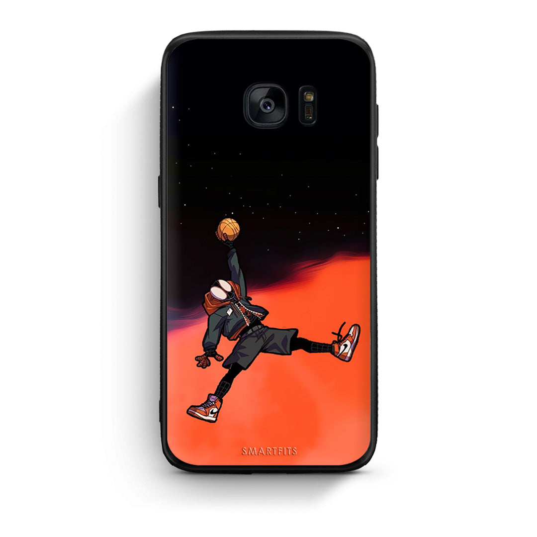 samsung s7 Basketball Hero θήκη από τη Smartfits με σχέδιο στο πίσω μέρος και μαύρο περίβλημα | Smartphone case with colorful back and black bezels by Smartfits