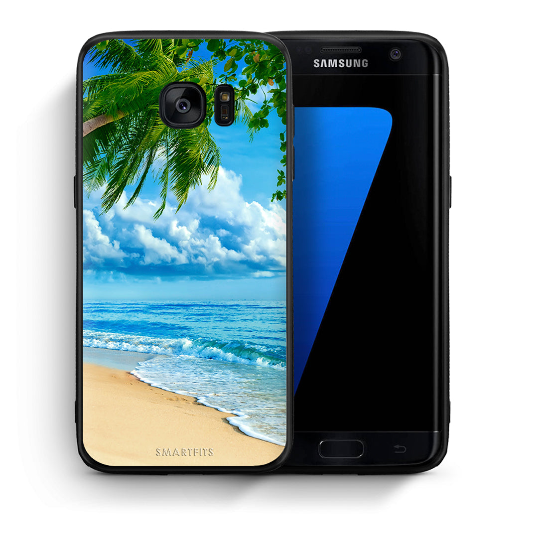 Θήκη Samsung S7 Edge Beautiful Beach από τη Smartfits με σχέδιο στο πίσω μέρος και μαύρο περίβλημα | Samsung S7 Edge Beautiful Beach case with colorful back and black bezels