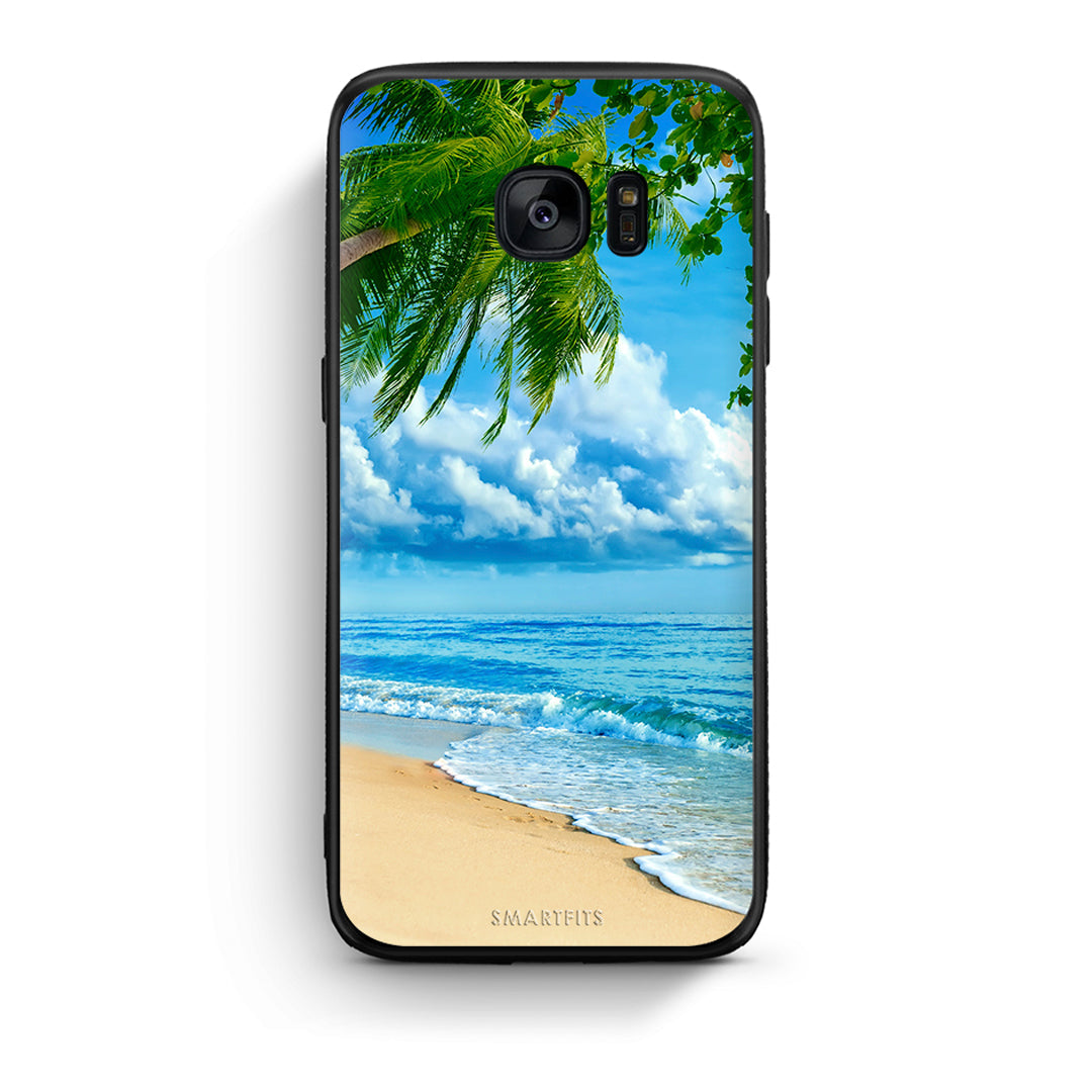 samsung s7 edge Beautiful Beach θήκη από τη Smartfits με σχέδιο στο πίσω μέρος και μαύρο περίβλημα | Smartphone case with colorful back and black bezels by Smartfits