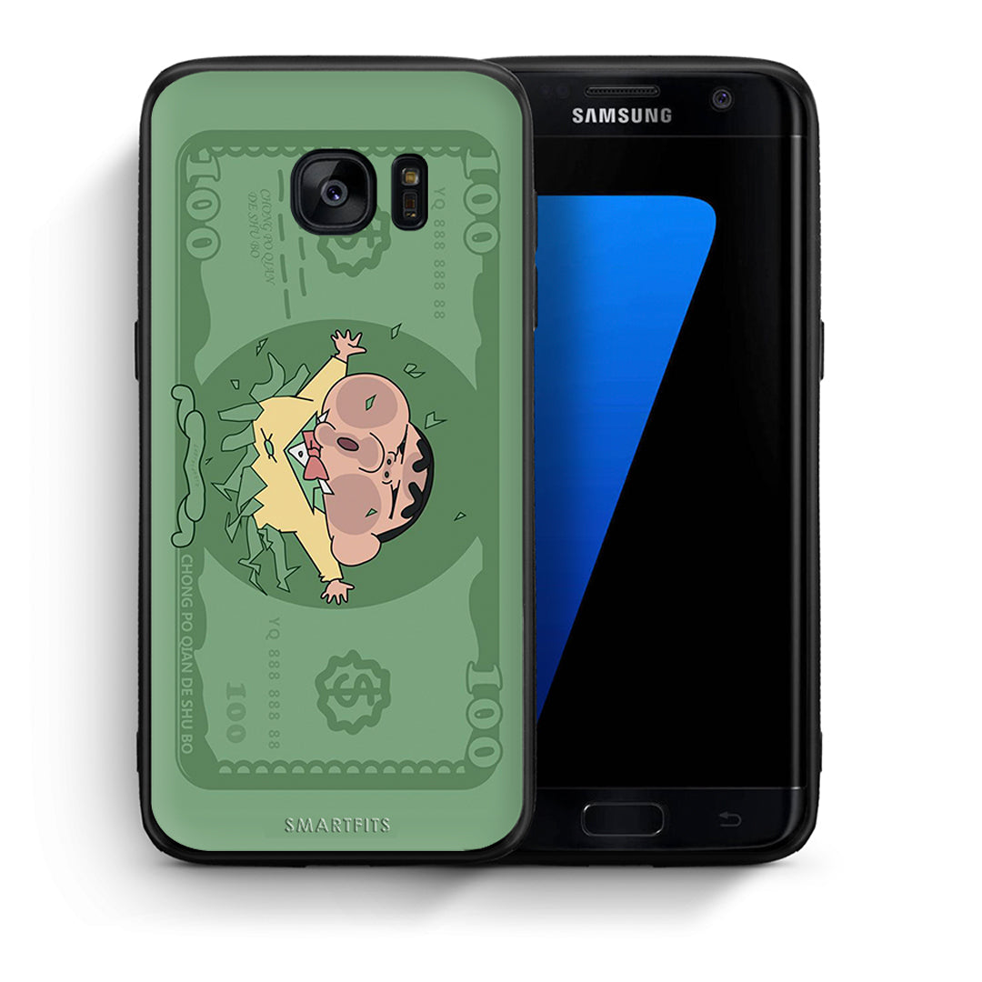 Θήκη Αγίου Βαλεντίνου Samsung S7 Edge Big Money από τη Smartfits με σχέδιο στο πίσω μέρος και μαύρο περίβλημα | Samsung S7 Edge Big Money case with colorful back and black bezels