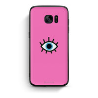 Thumbnail for samsung s7 Blue Eye Pink θήκη από τη Smartfits με σχέδιο στο πίσω μέρος και μαύρο περίβλημα | Smartphone case with colorful back and black bezels by Smartfits