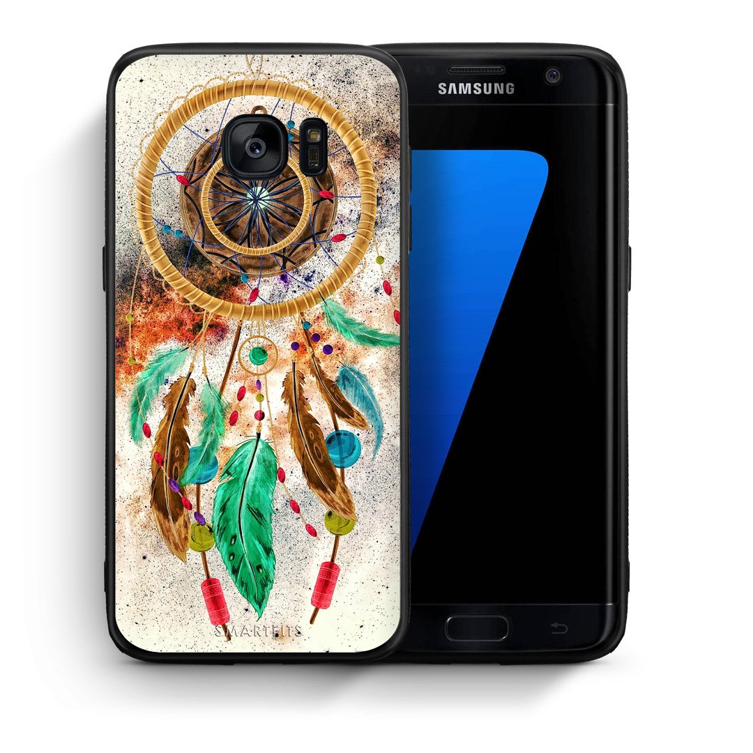 Θήκη Samsung S7 Edge DreamCatcher Boho από τη Smartfits με σχέδιο στο πίσω μέρος και μαύρο περίβλημα | Samsung S7 Edge DreamCatcher Boho case with colorful back and black bezels